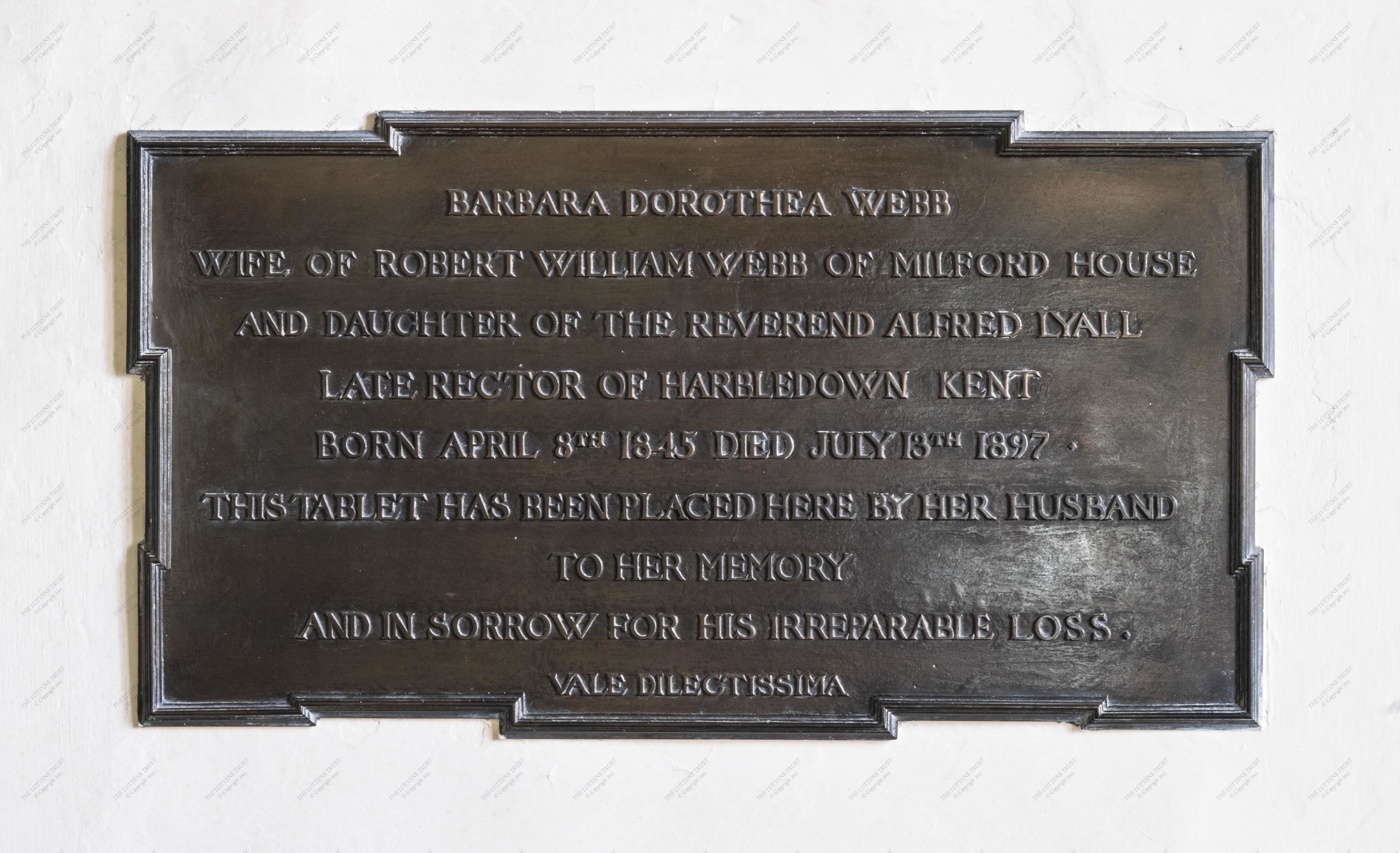 Memorial to Barbara Webb